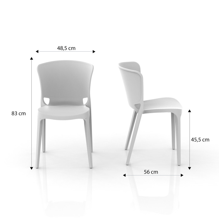 sedie resistenti raggi uv in polipropilene made in italy per interno e/o esterno johan bianco