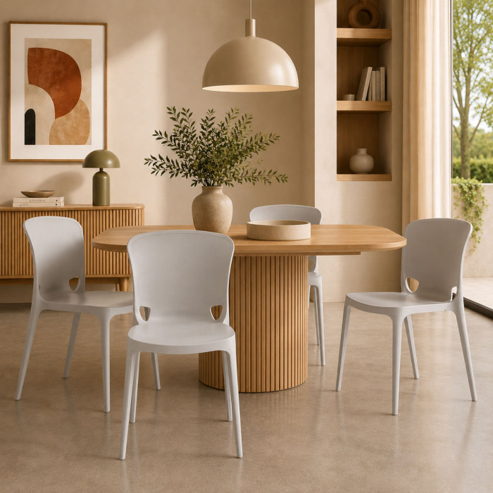sedie resistenti raggi uv in polipropilene made in italy per interno e/o esterno johan bianco