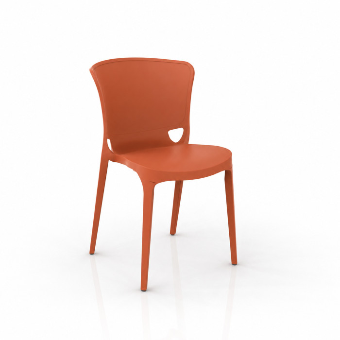 sedie resistenti raggi uv in polipropilene made in italy per interno e/o esterno johan terracotta