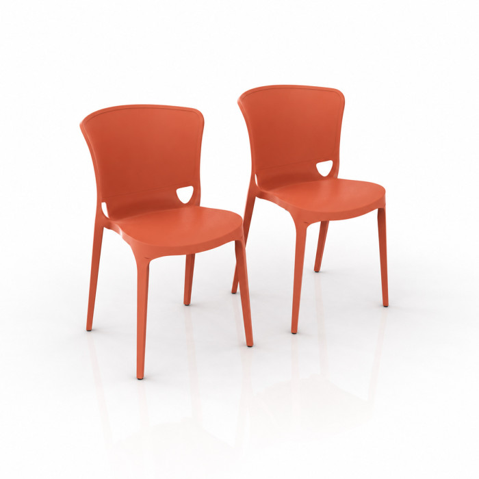 sedie resistenti raggi uv in polipropilene made in italy per interno e/o esterno johan terracotta