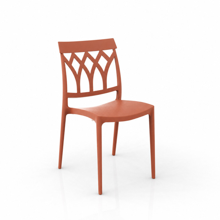 sedie per casa e contract in polipropilene made in italy resistente raggi uv Ana terracotta