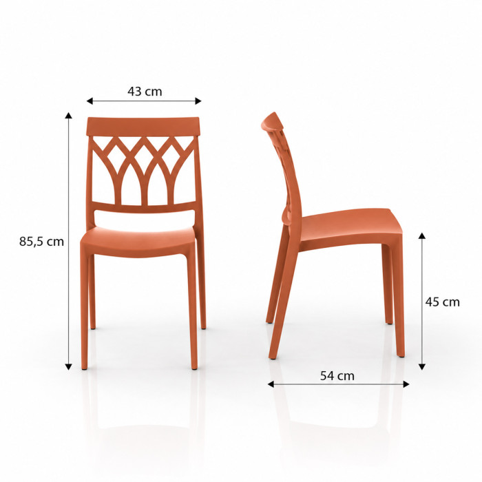 sedie per casa e contract in polipropilene made in italy resistente raggi uv Ana terracotta