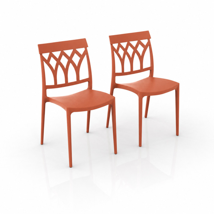 sedie per casa e contract in polipropilene made in italy resistente raggi uv Ana terracotta