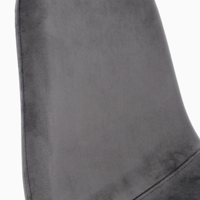 sedia in velluto grigio con gambe in metallo nero mirelia, sedia moderna, sedie per casa, sedie sala da pranzo.