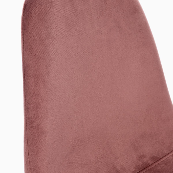 sedie per casa in velluto rosa antico con gambe in metallo nero mirelia, sedie per sala da pranzo, sedie moderne
