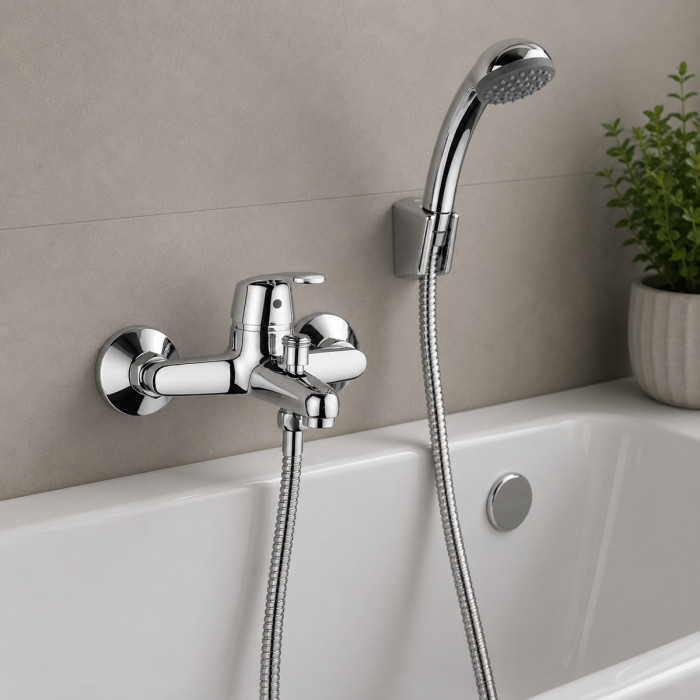 miscelatore-bagno-vasca-doccetta-muro-OFELIA-ottone-cromo