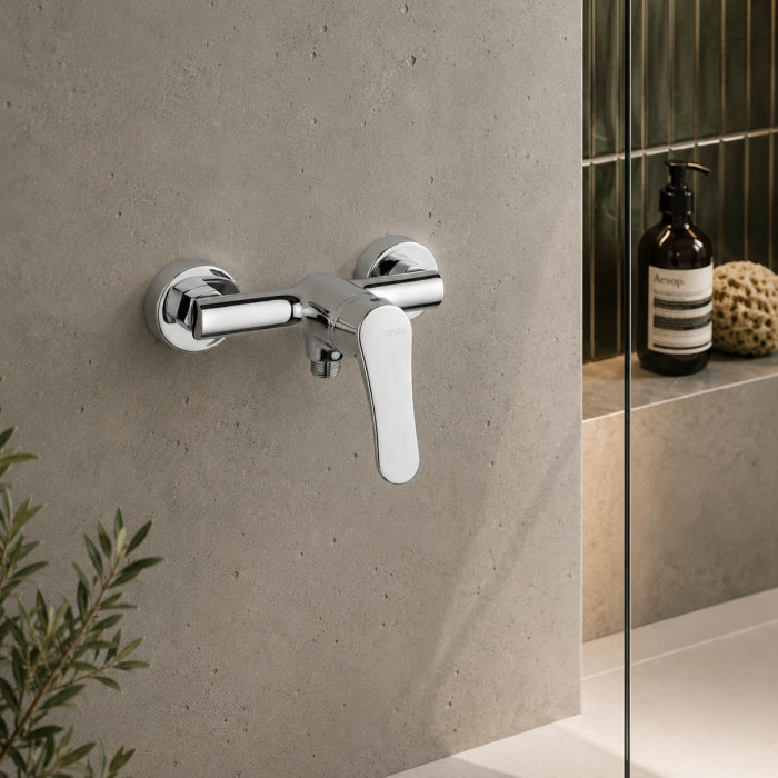 ATTILA - Miscelatore bagno esterno doccia in ottone cromato
