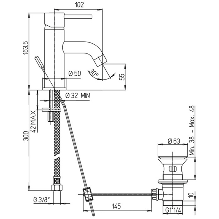 ESSENZA-miscelatore-monocomando-lavabo-in-ottone-cromo-lucido-Made-in-Italy