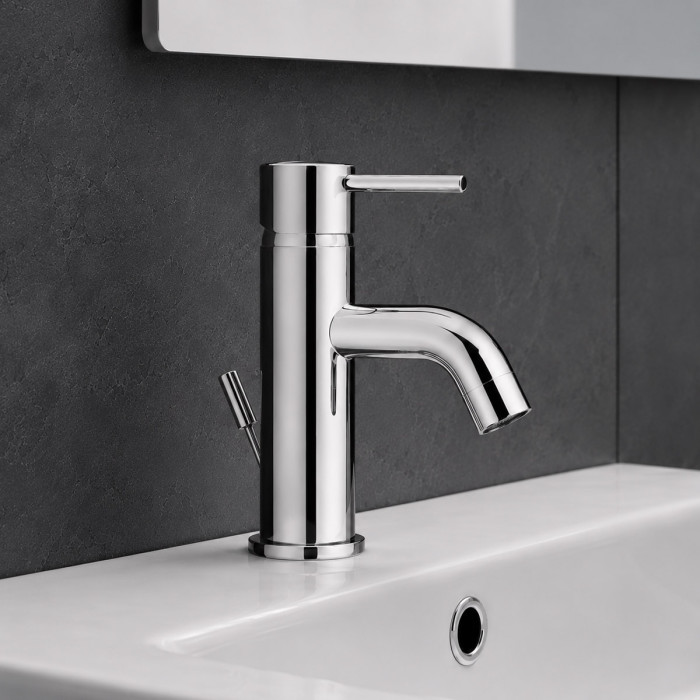 ESSENZA-miscelatore-monocomando-lavabo-in-ottone-cromo-lucido-Made-in-Italy