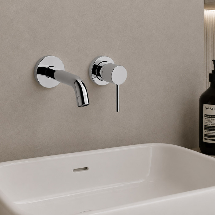 Miscelatore-lavabo-muro-senza-piastra-Essenza-cromo-lucido-made-in-italy
