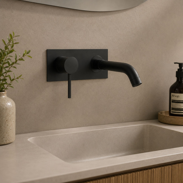 miscelatore-incasso-lavabo-muro-piastra-essenza-nero-opaco-bagno-minimal