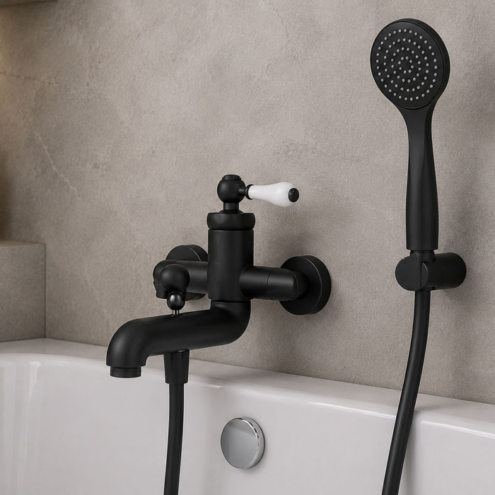 COMO - Miscelatore bagno esterno vasca Nero opaco
