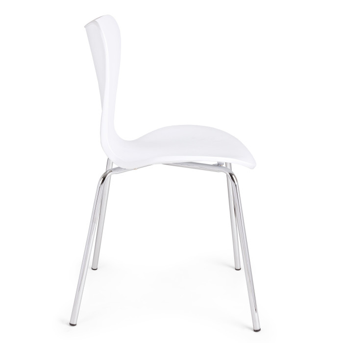 sedie moderne per casa e contract ines in polipropilene bianco gambe cromo