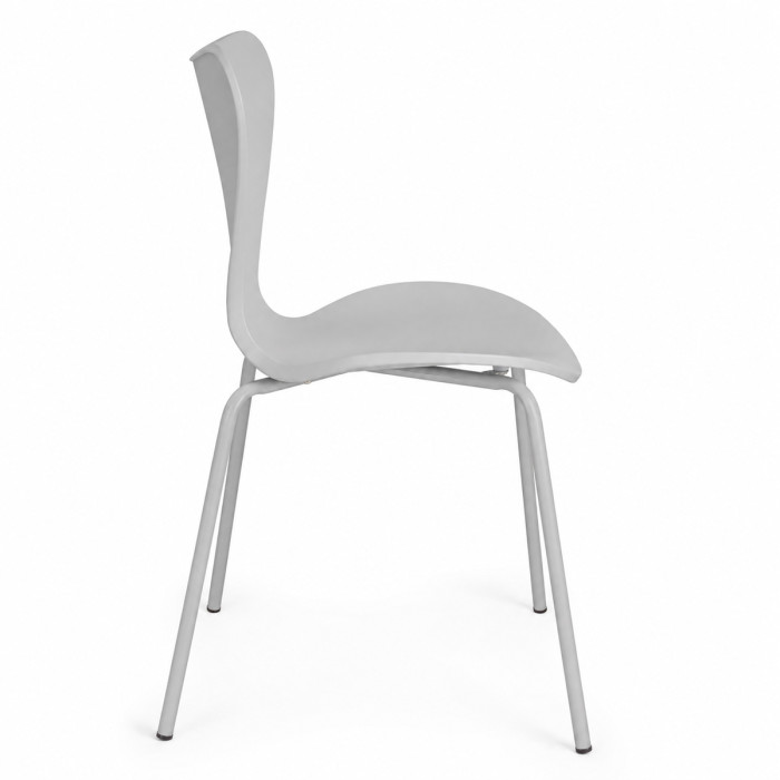 sedie resistenti in polipropilene, design minimal, gambe in metallo ines grigio chiaro