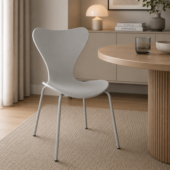 sedie resistenti in polipropilene, design minimal, gambe in metallo ines grigio chiaro