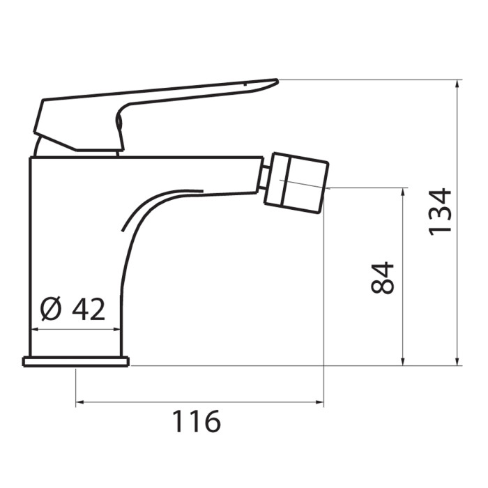 Miscelatore bidet Kellertaps con scarico click-clack SKY cromo