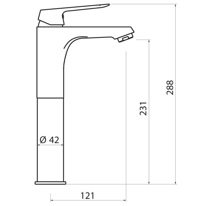 Miscelatore lavabo alto Kellertaps con scarico click-clack SKY cromo