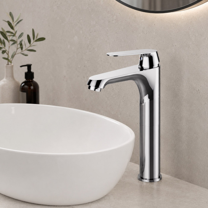 Miscelatore lavabo alto Kellertaps con scarico click-clack SKY cromo