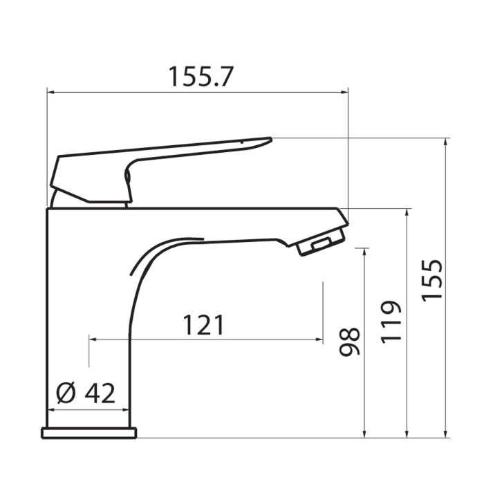 Miscelatore lavabo Kellertaps con scarico click-clack SKY cromo