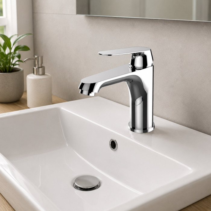 Miscelatore lavabo Kellertaps con scarico click-clack SKY cromo