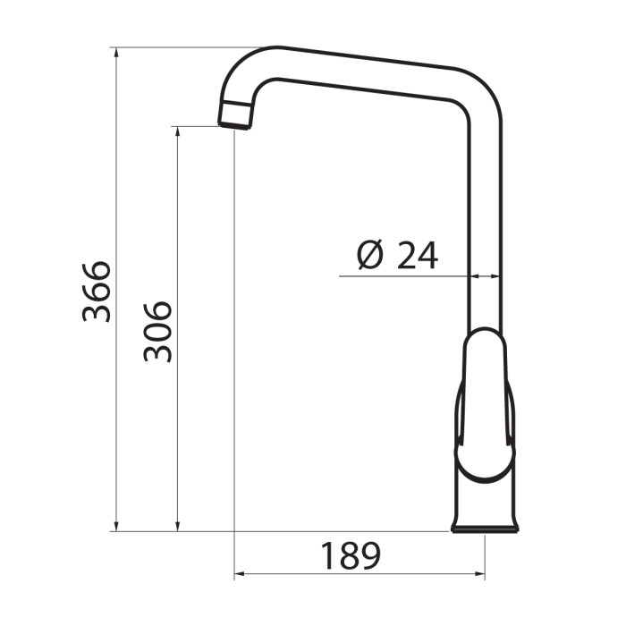 Miscelatore lavello con canna alta orientabile Keller Taps SKY cromo