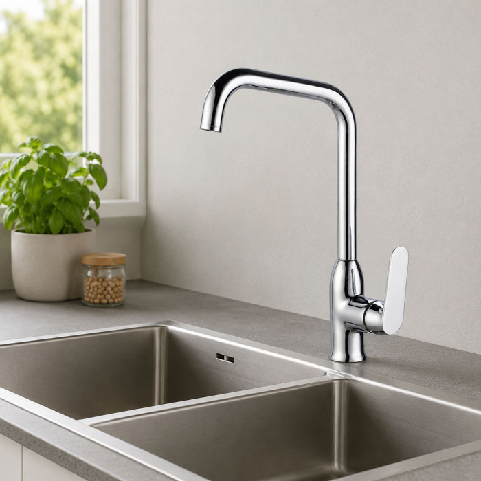 Miscelatore lavello con canna alta orientabile Keller Taps SKY cromo