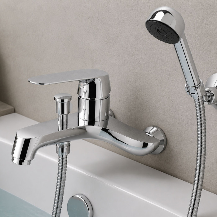 Miscelatore vasca Kellertaps con kit doccetta SKY cromo