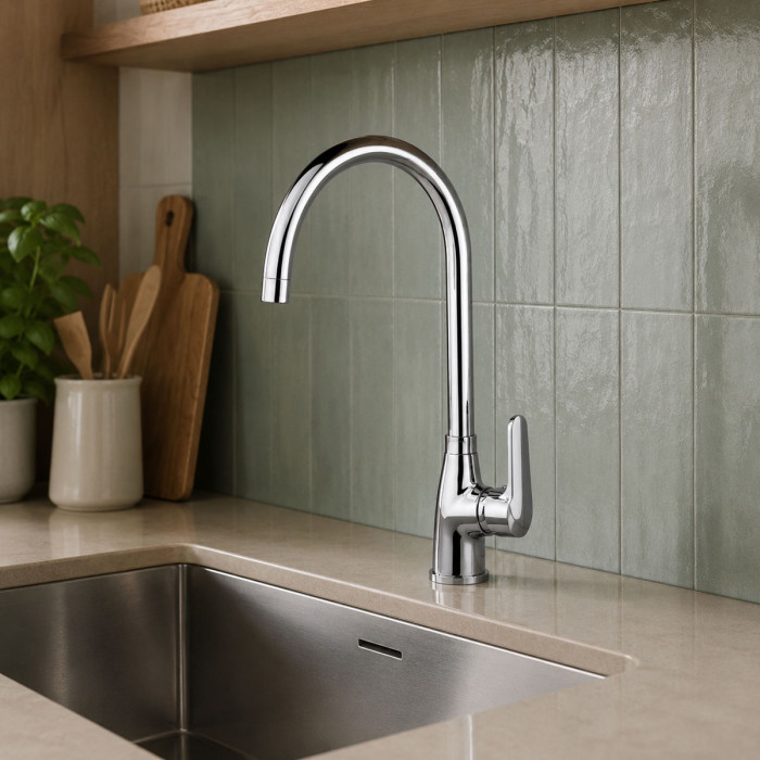 Miscelatore lavello canna alta orientabile Keller Taps WINTER cromo