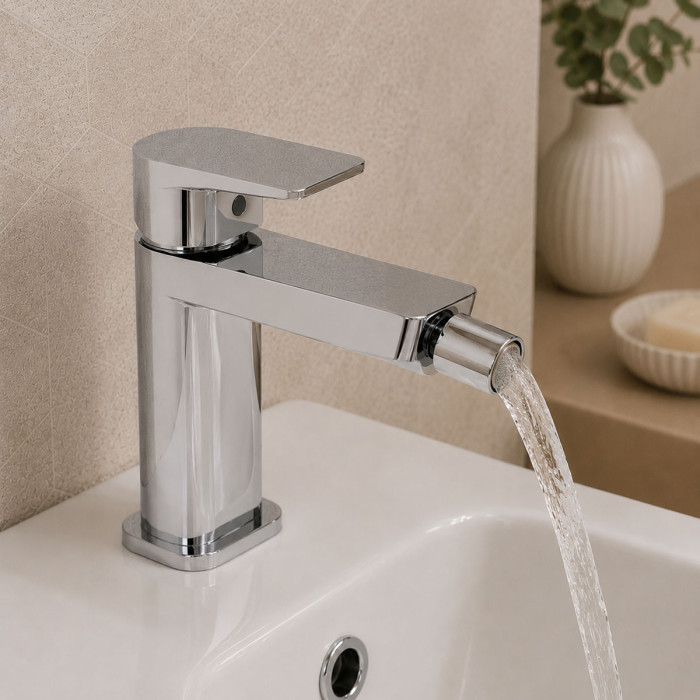 Miscelatore bidet con piletta di scarico click clack modello Plan cromo