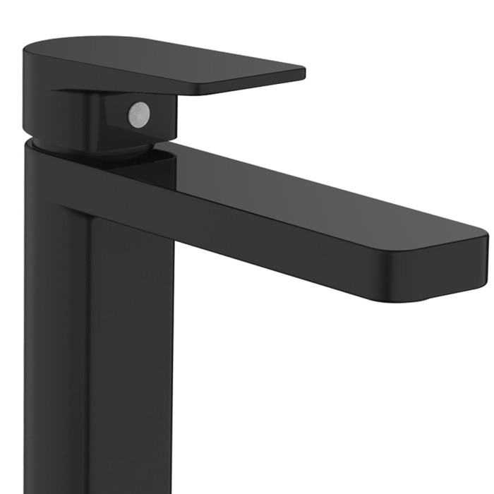 Miscelatore Lavabo con piletta di scarico click clack modello Plan nero