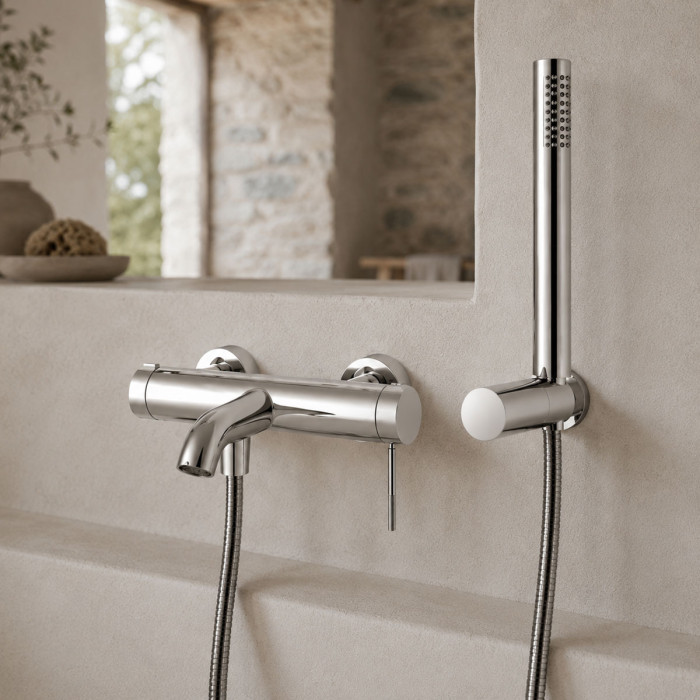 Miscelatore esterno vasca con shower set METRO