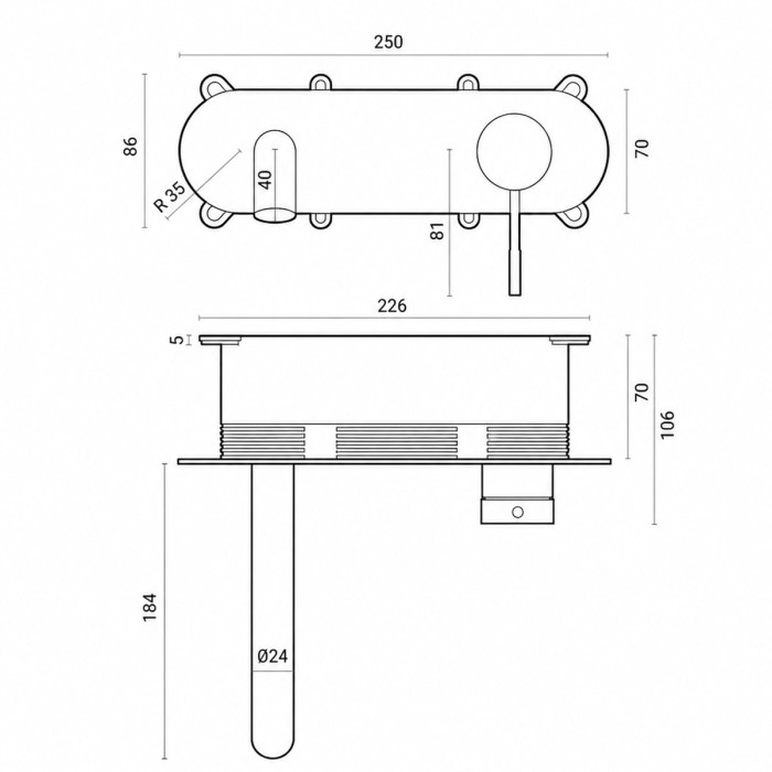Miscelatore incasso lavabo METRO