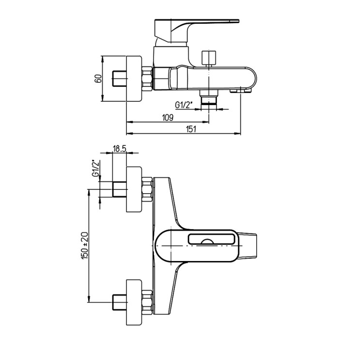 Miscelatore esterno vasca con kit duplex Jacuzzi TWILIGHT OPEN