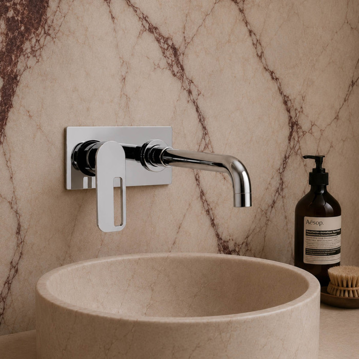 miscelatore lavabo a muro con piastra OPEN