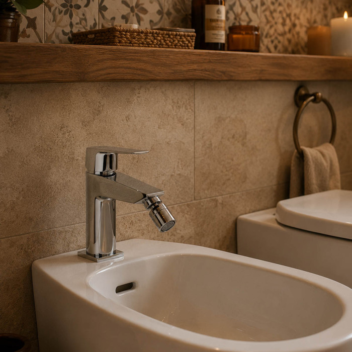 miscelatore bidet per bagno in ottone cromo Made in Italy ICEBERG
