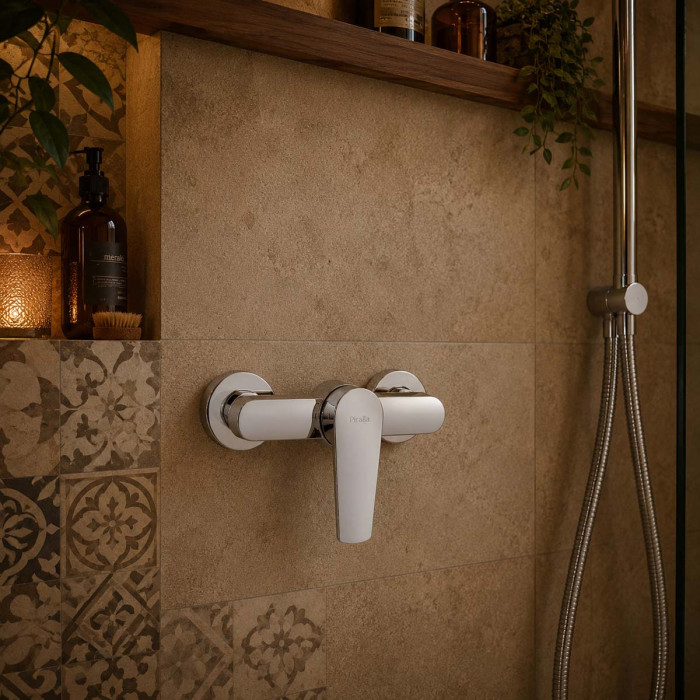 miscelatore esterno doccia bagno in ottone cromo Made in Italy ICEBERG