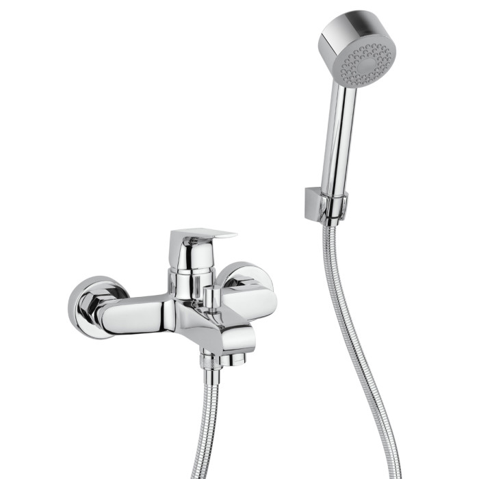miscelatore esterno vasca con doccetta bagno in ottone cromo Made in Italy ICEBERG