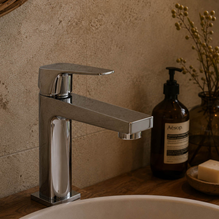 Rubinetto lavabo ICEBERG cromato con scarico
