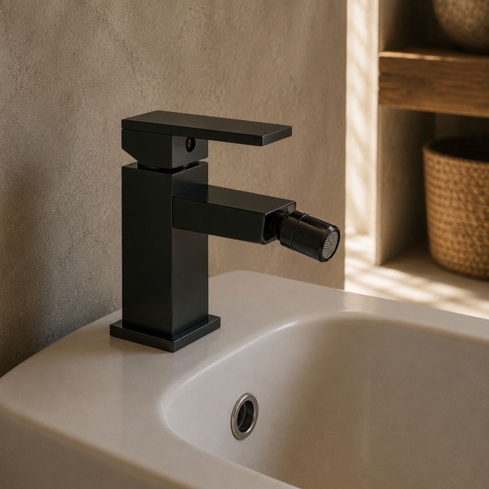 Miscelatore bidet piletta click clack Quablo Nero