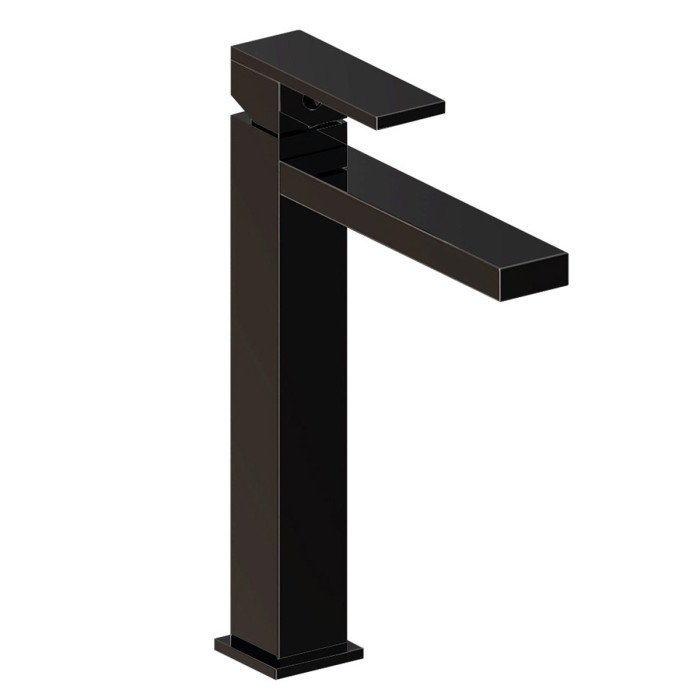 Miscelatore lavabo alto piletta click clack QUABLO Nero opaco