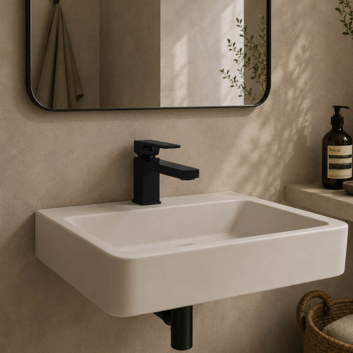 Miscelatore lavabo piletta click clack QUABLO Nero