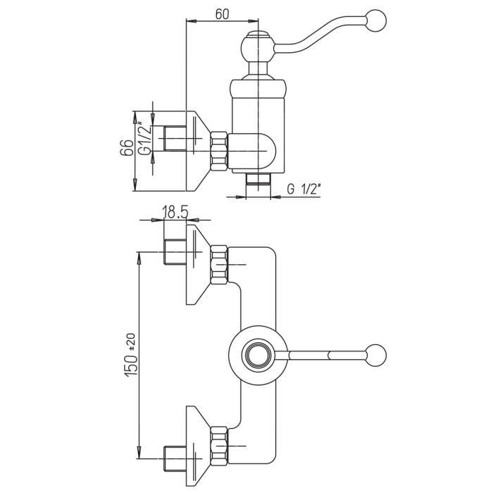 Miscelatore monocomando esterno doccia marca Piralla Mod. Duke