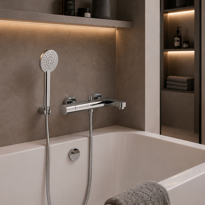 Miscelatore esterno vasca con shower set mod. Miami