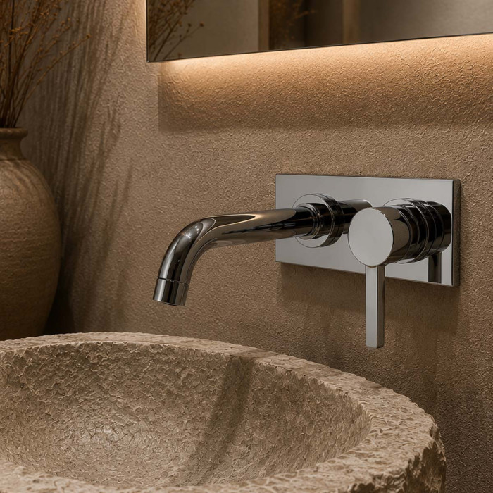 Miscelatore lavabo a muro Piralla Mod. Abbracci
