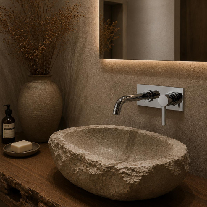 Miscelatore lavabo a muro Piralla Mod. Abbracci