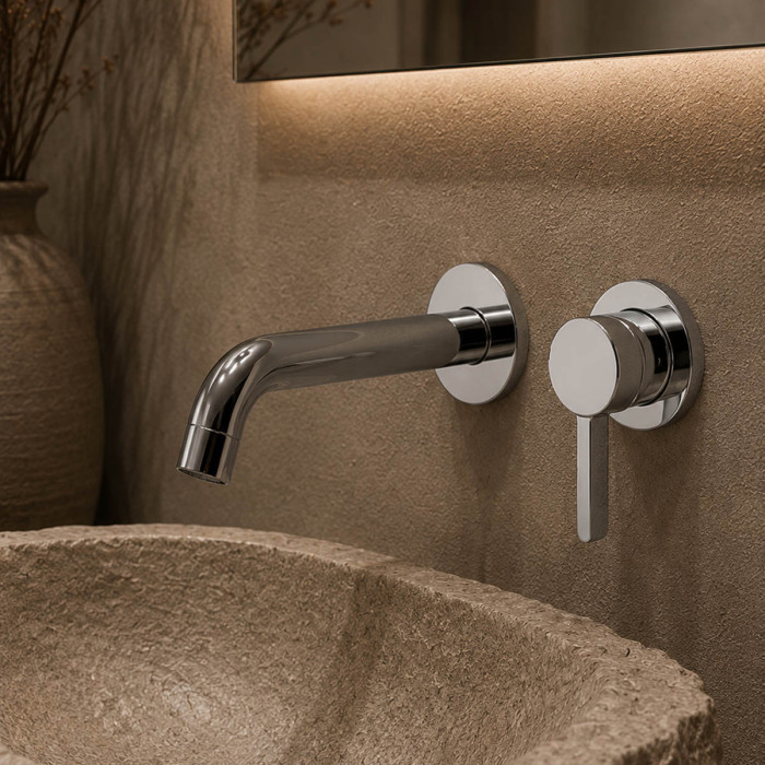 Miscelatore lavabo a muro Piralla Mod. Abbracci