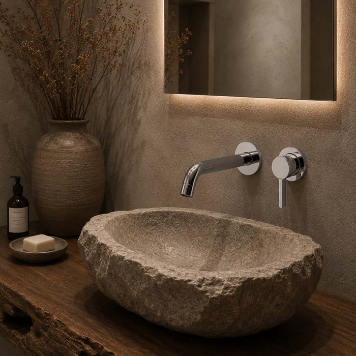 Miscelatore lavabo a muro Piralla Mod. Abbracci