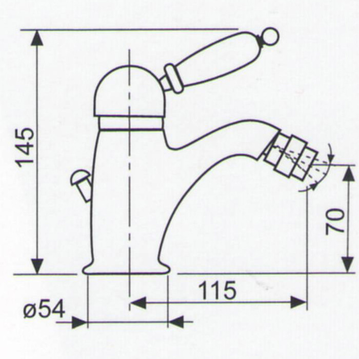 Miscelatore bidet monocomando marca Oioli Mod. Retrò