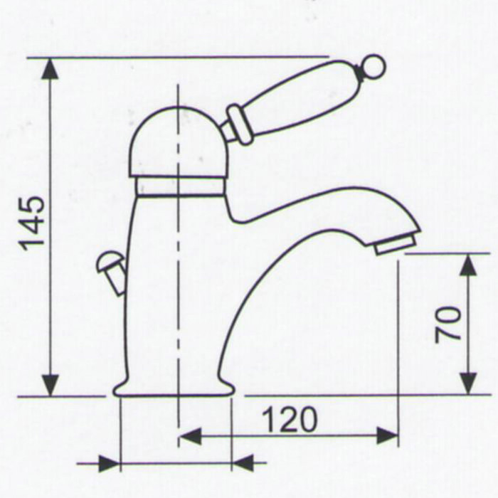 Miscelatore lavabo monocomando marca Oioli Mod. Retrò