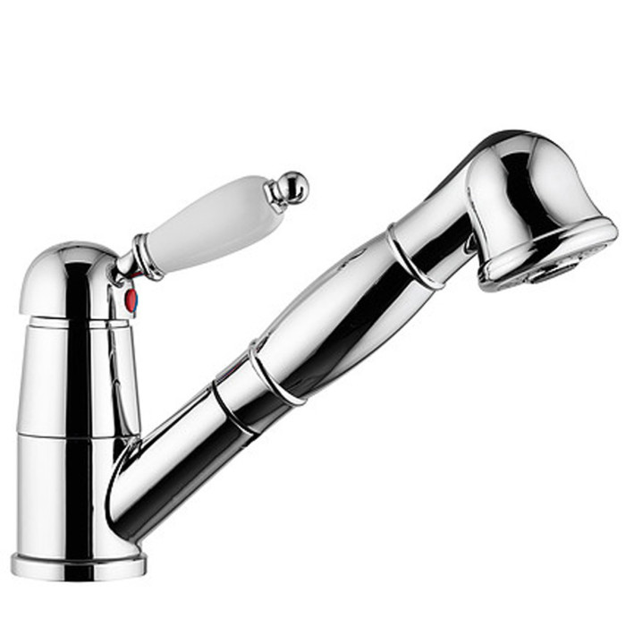 Miscelatore monocomando lavello e/o lavatoio doccetta estraibile marca Oioli Mod. Retrò